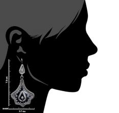 Oxidized 92.5 Sterling silver Earrings Petal Embossed Design Dangler for women