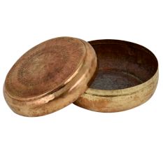 Tribal Brass Round Tiffin Box Gift Showpiece