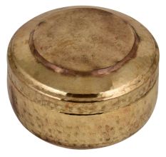 Hand Hammered Brass Round Tiffin Box