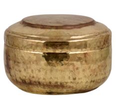 Hand Hammered Brass Round Tiffin Box
