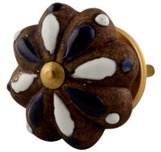 Antique Floral Melon Ceramic Dresser Knobs