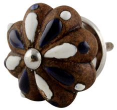 Antique Floral Melon Ceramic Dresser Knobs