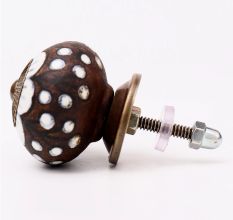 Antique White Floral Round Ceramic Cabinet Knobs