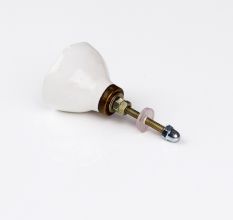 Grey Ceramic Dresser Knob in Silver Fitting