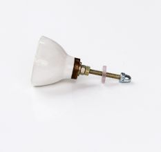 Grey Ceramic Dresser Knob in Silver Fitting