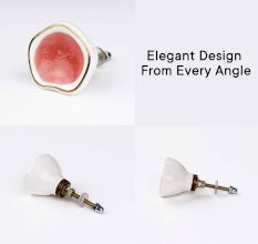 Pink Ceramic Dresser Knob in Silver Fitting