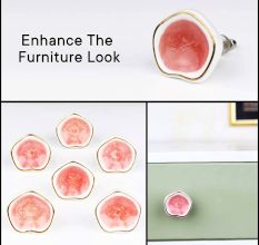 Pink Ceramic Dresser Knob in Silver Fitting
