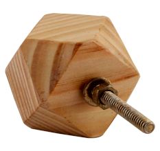 Natural Hexagon Wooden Cabinet Knobs