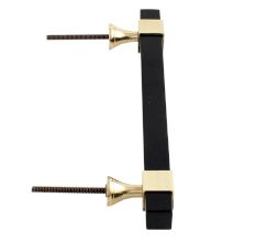 Black Resin And Brass Door Handles (8 Inch)