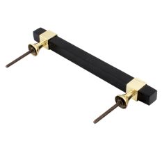 Black Resin And Brass Door Handles (8 Inch)