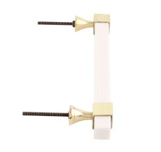 White Resin And Brass Door Handles (8 Inch)