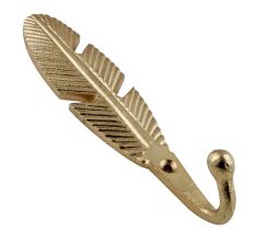 Golden Big Feather Iron Hook