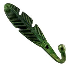 Green Big Feather Iron Hook