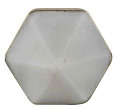 White Hexagon Stone Cabinet Brass Knobs 