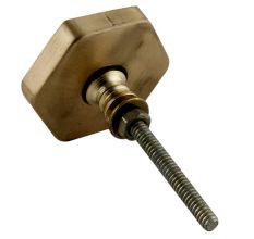 White Hexagon Stone Cabinet Brass Knobs 