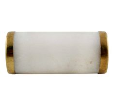White Round Stone Gold Cabinet Knobs