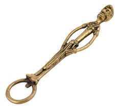 Brass Bottle Opener Standing Tribal Man Round Opener