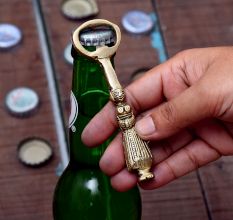 Brass Queen Bottle Opener With Standing Tribal  Queen