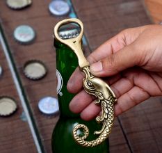 Brass Open Big Fish Twisted Tail Bottle
