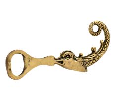 Brass Open Big Fish Twisted Tail Bottle