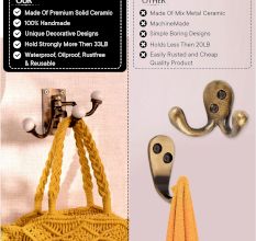3 in 1 Antique Metal and Ceramic Wall Hooks