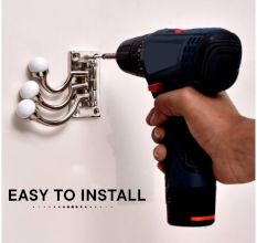 3 in 1 Silver Metal and Ceramic Wall Hooks