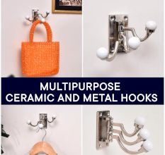 3 in 1 Silver Metal and Ceramic Wall Hooks