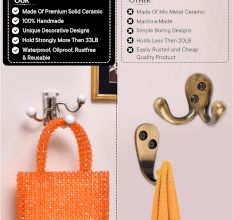 3 in 1 Silver Metal and Ceramic Wall Hooks