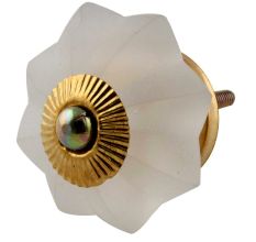 Clear Frosted Melon Glass Drawer Knobs