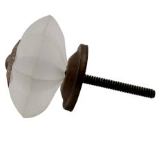Clear Frosted Melon Glass Drawer Knobs