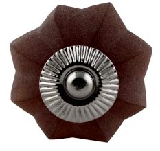Dark Amber Frosted Melon Glass Dresser Knobs