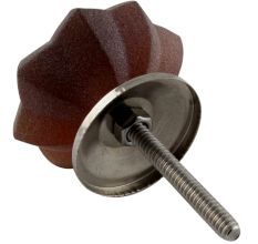 Dark Amber Frosted Melon Glass Dresser Knobs