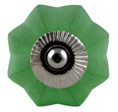 Green Frosted Melon Glass Drawer Knobs