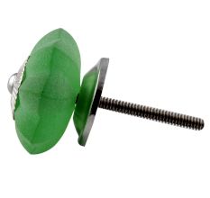 Green Frosted Melon Glass Drawer Knobs