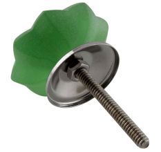 Green Frosted Melon Glass Drawer Knobs