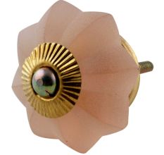 Pink Frosted Melon Glass Drawer Knobs