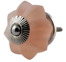 Pink Frosted Melon Glass Drawer Knobs