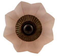 Pink Frosted Melon Glass Drawer Knobs