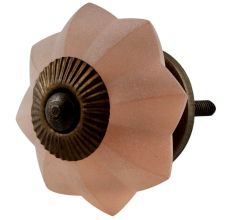Pink Frosted Melon Glass Drawer Knobs