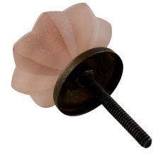 Pink Frosted Melon Glass Drawer Knobs