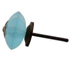 Turquoise Frosted Melon Glass Cabinet Knobs