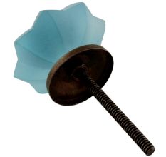 Turquoise Frosted Melon Glass Cabinet Knobs