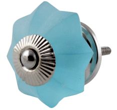 Turquoise Frosted Melon Glass Cabinet Knobs