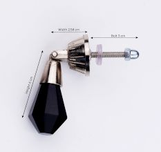 Black Octagon Teardrop Glass Pull Cabinet Knob