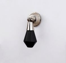 Black Octagon Teardrop Glass Pull Cabinet Knob