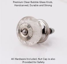 Clear Bubble Glass Cabinet Knobs