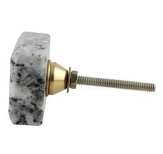 Grey Black Square Stone Cabinet Knob