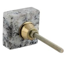Grey Black Square Stone Cabinet Knob