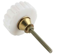 Round White Stone Floral Pattern Cabinet Knobs