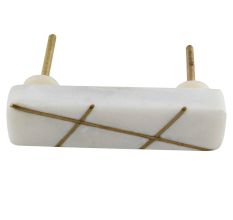 White Square Stone Gold Cross Handles